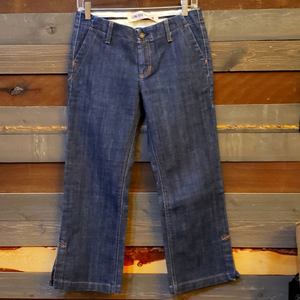 Womens Gap Low Rise Stretch Wide Leg Denim Jean Capri Size 6R